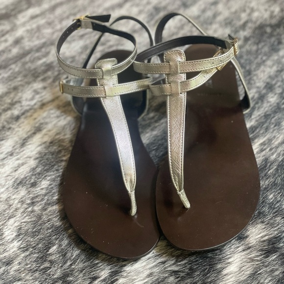 J. Crew Made in Italy Silver Gladiator Sandal - Picture 5 of 11